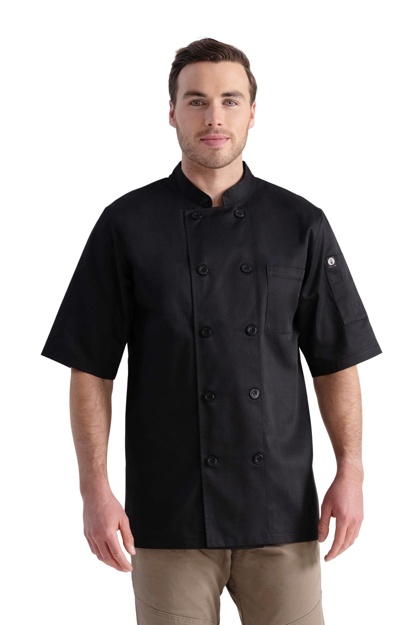 Chef Works Unisex Volnay Chef Coat, Black - New, Medium Chef Works