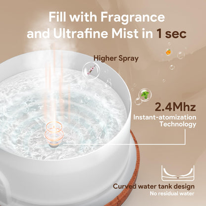 ASAKUKI 500ml Essential Oil Diffuser, 5 in 1 Premium Ultrasonic Aromatherapy Fragrant Oil Vaporizer Humidifier with Remote Control, 3 Timer and Auto-Off Safety Switch, 7 LED Light Colors - Available at All In One Marketplace Canada