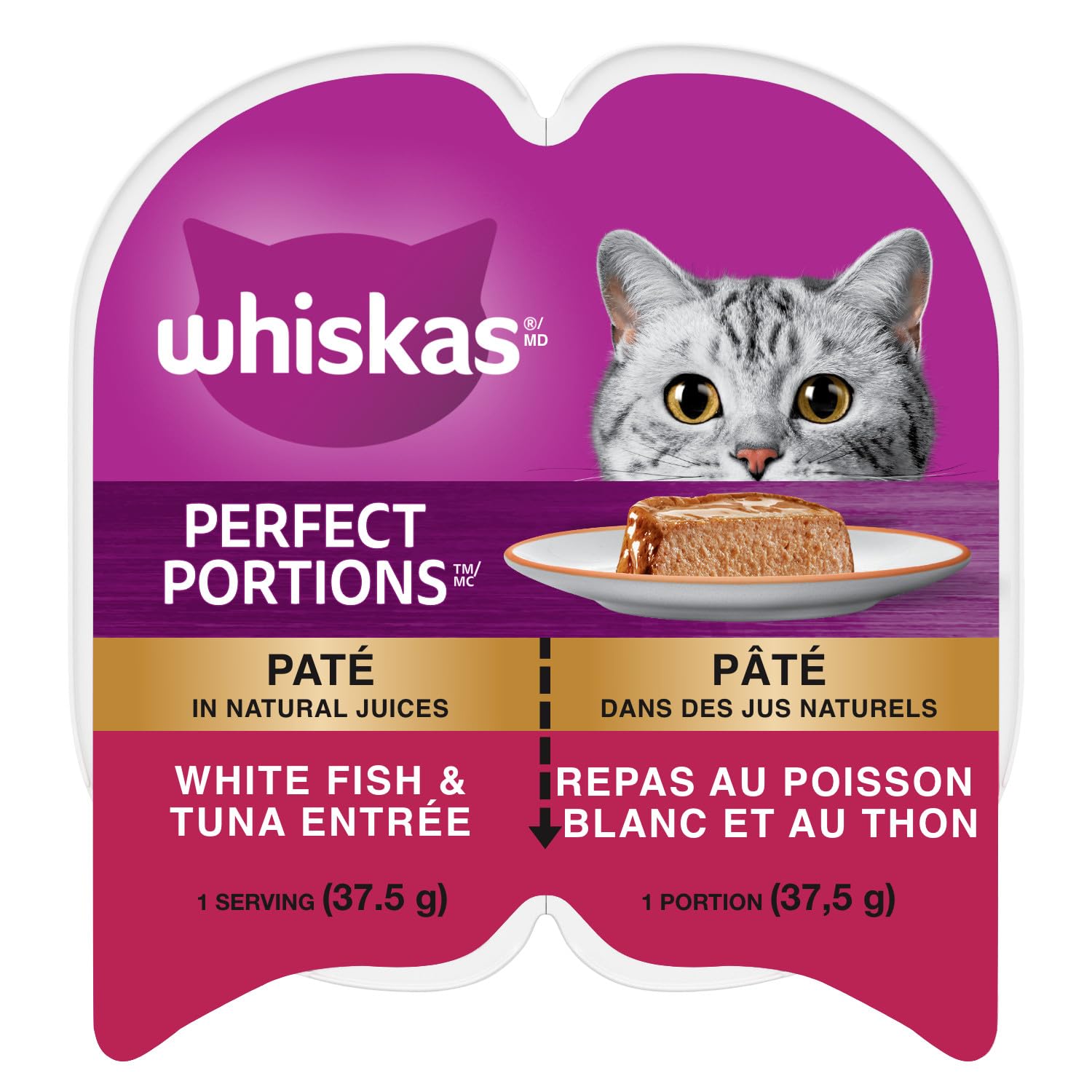 Whiskas Perfect Portions Kitten Wet Cat Food, Whitefish Flavour, 75g whiskas