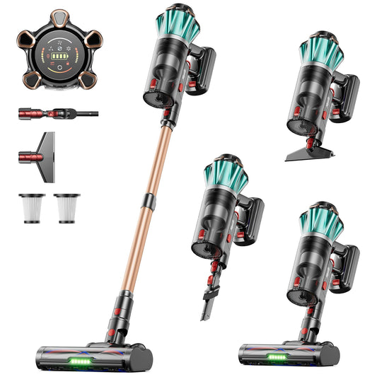 Cordless Vacuum Cleaner, 650W 55KPA 70 Mins Vacuum Cleaners with Hurricane Mode, Anti-Tangle Brush, 1.8L Dust Cup, Self-Standing Stick Vacuum Cordless for Hard Floors, Carpet & Pet Hair - Available at All In One Marketplace Canada