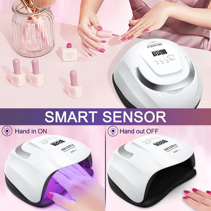 UV LED Nail Lamp, NAILGIRLS 168W Fast UV Light for Nails Gel Polish, Professional Curing with 4 Timer Setting Auto Sensor, LED Gel Nail Dryer for Fingernail and Toenail Home Salon Use, Nail Art Tools - Available at All In One Marketplace Canada