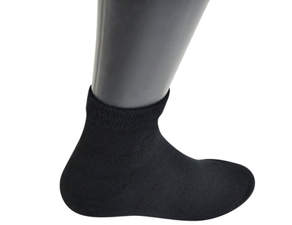 Yomandamor 5 Pairs Mens Bamboo Blend Cotton Ankle Extra-Wide Diabetic Socks with Seamless Toe(Size:10-13)(black) - Available at All In One Marketplace Canada
