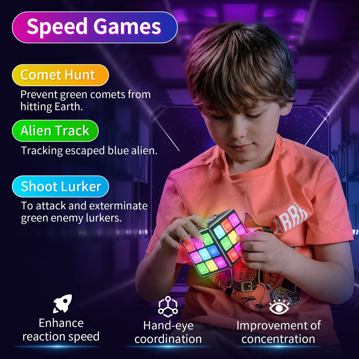 Niufunmal Rechargeable Puzzle Cube with Games, 15 Fun Memory & Speed Games 🍁 All In One Marketplace Canada
