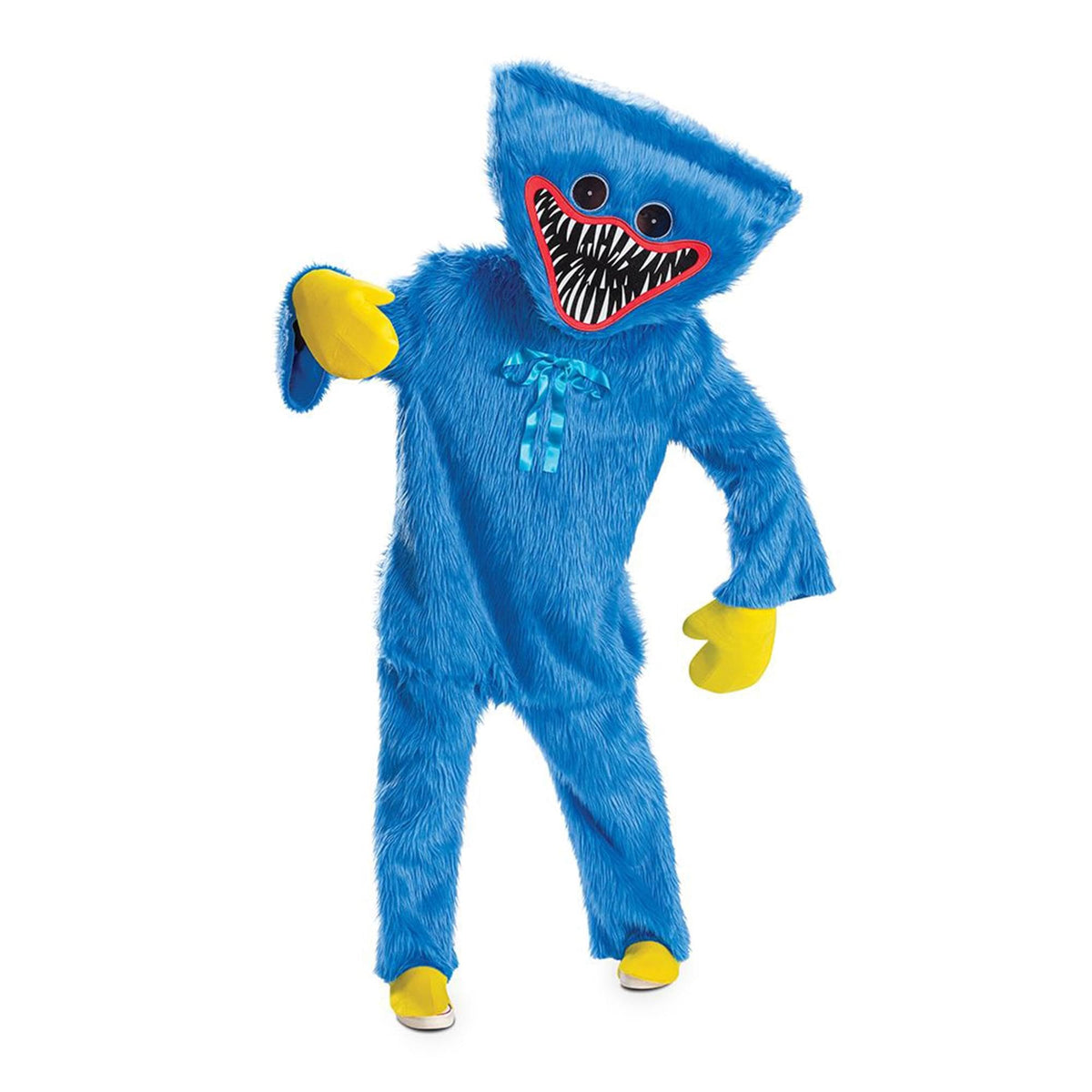 Costume déguisement adulte Huggy Wuggy, costume d'Halloween officiel Poppy Playtime avec coiffe, taille adulte XS/S (28-30)