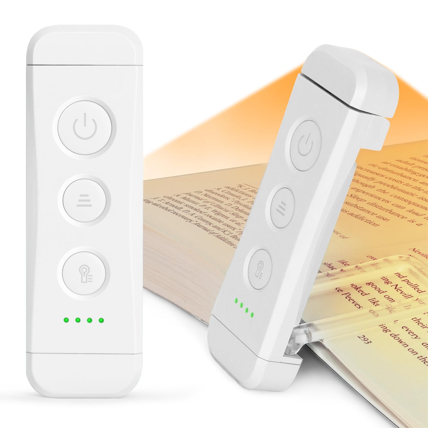 Glocusent USB Rechargeable Book Light - Eye Caring LED Reading Light with 3 Light Colors & 5 Brightness Levels, Compact & Long-Lasting, Ideal Book Light for Night Reading, Book Lovers
