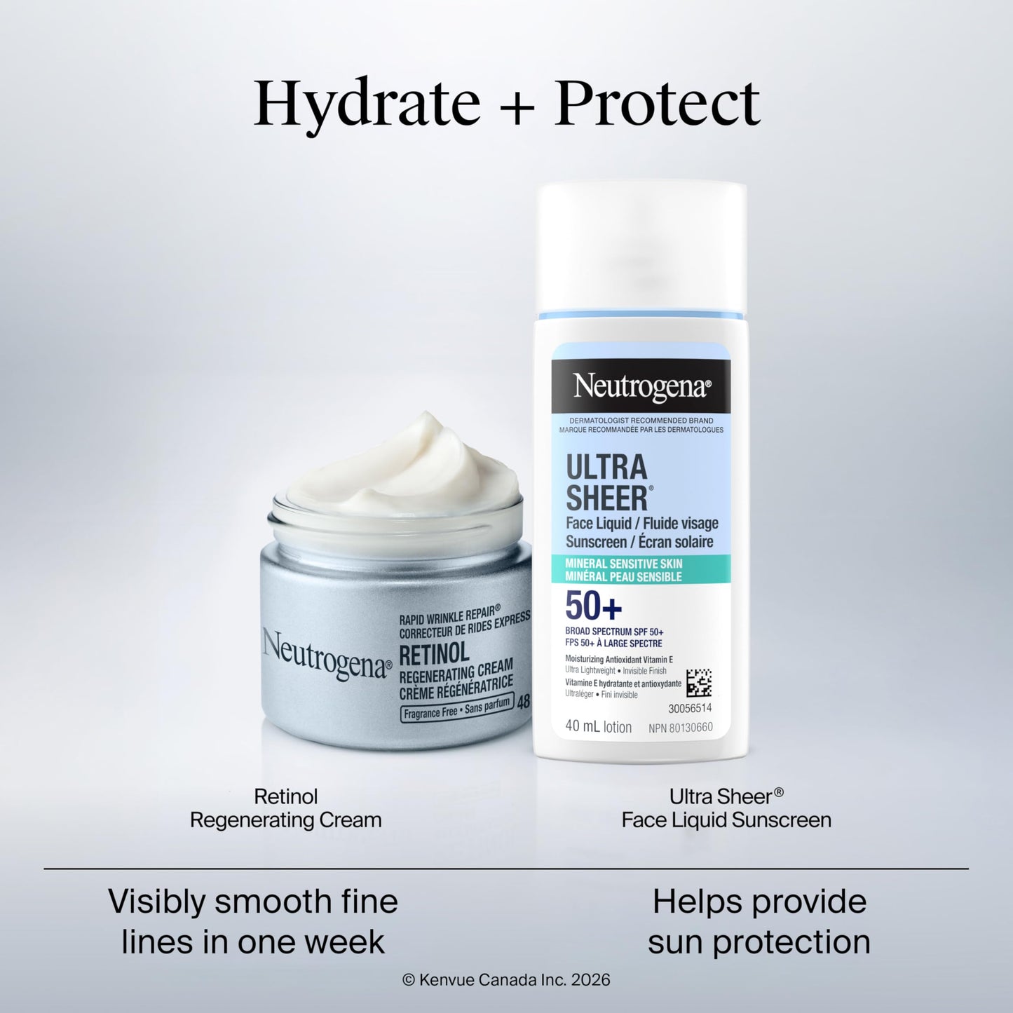 Neutrogena Retinol Face Moisturizer, Rapid Wrinkle Repair, Daily Anti-Aging Neck & Face Cream with Hyaluronic Acid, Retinol Cream, Fragrance Free, Fades Fine Lines, Wrinkles and Dark Spots, 48 mL - Available at All In One Marketplace Canada
