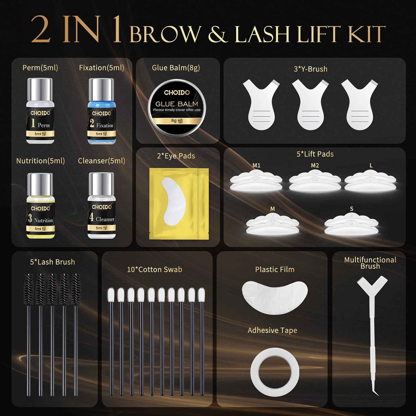 Lash Lift & Brow Lamination Kit 2-in-1, Professional DIY Eyelash Perm for Home Use & Salon, Long-Lasting Curl Effect Up to 8 Weeks - Easy Application - Available at All In One Marketplace Canada