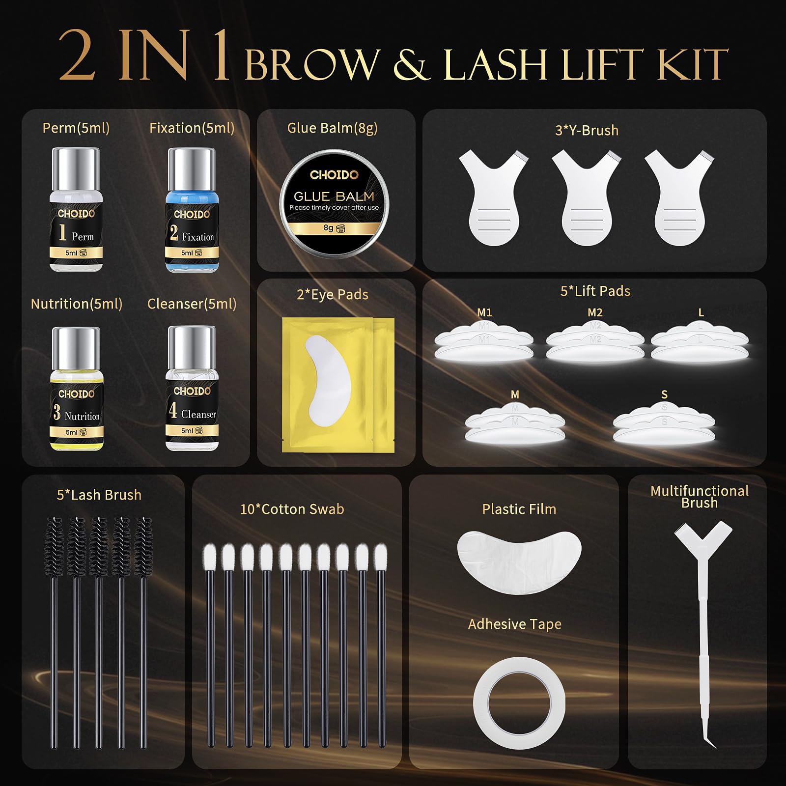 Lash Lift & Brow Lamination Kit 2-in-1, Professional DIY Eyelash Perm for Home Use & Salon, Long-Lasting Curl Effect Up to 8 Weeks - Easy Application - Available at All In One Marketplace Canada