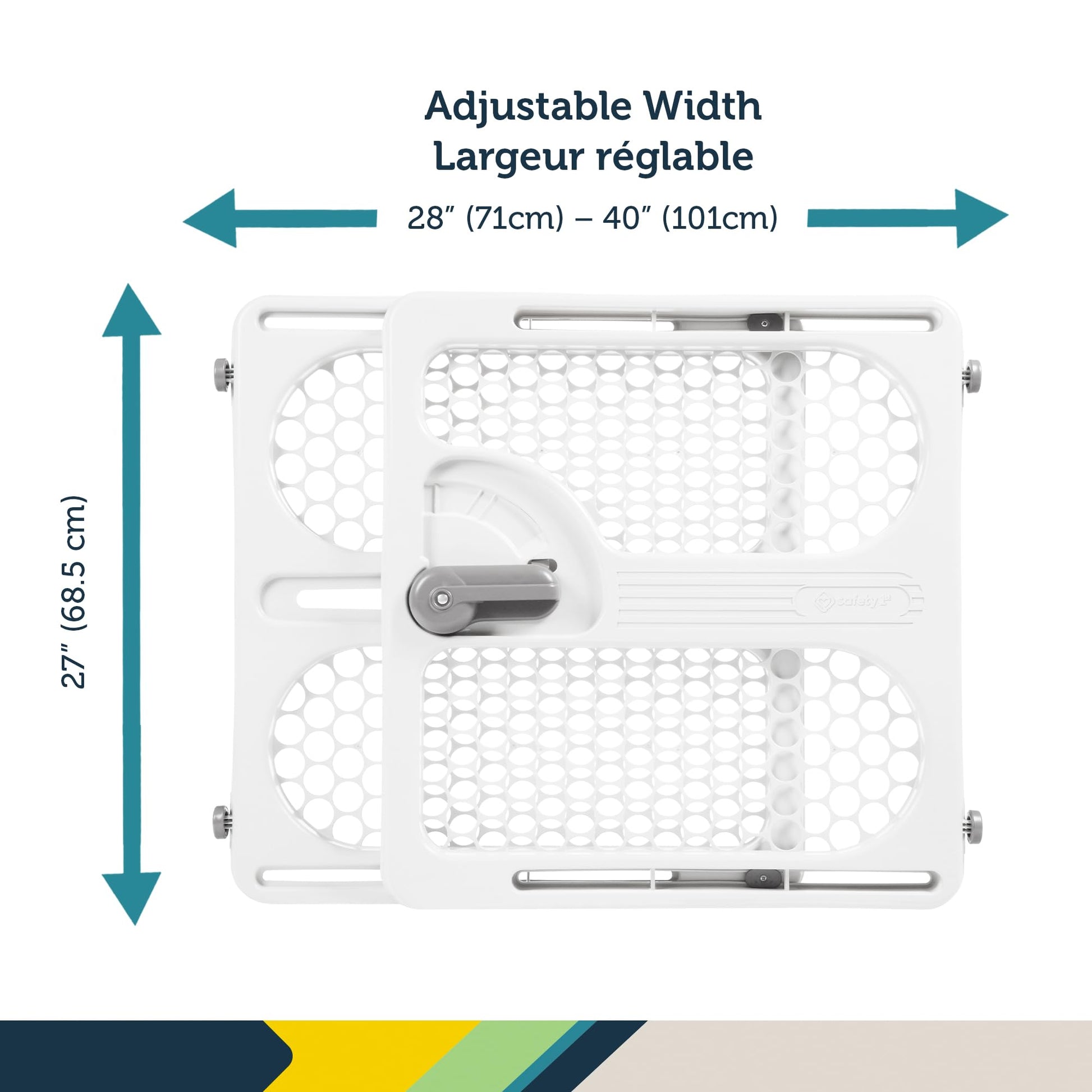 Safety 1st Pressure Mount Easy Fit Security Gate, Fits Spaces between 28" and 40", and 27" Tall, White Safety 1st