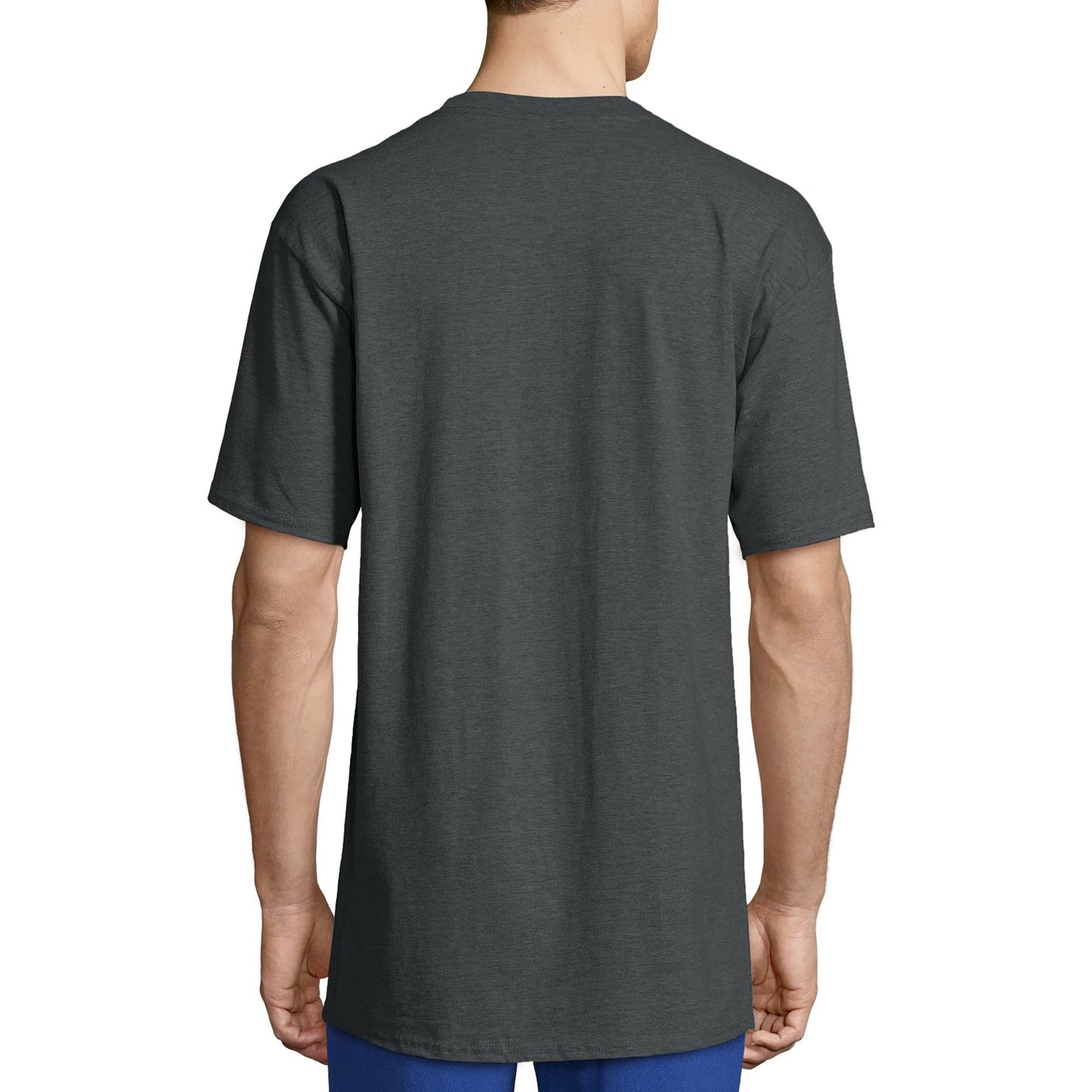 Hanes Size Men's Beefy Short Sleeve Tee Value Pack (2-Pack), Charcoal Heather, X-Large Tall
