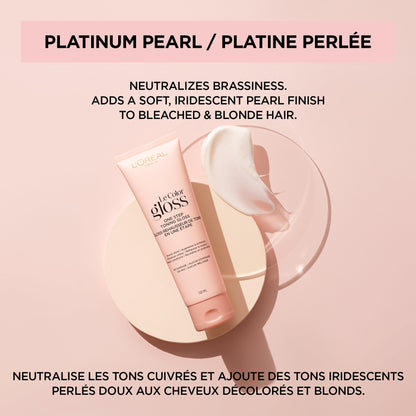 L'Oreal Paris Le Color Gloss One Step Toning Hair Gloss Treatment, Platinum Pearl, Enhance Your Shine with this Semi Permanent Hair color, 1 Kit 🍁 All In One Marketplace Canada
