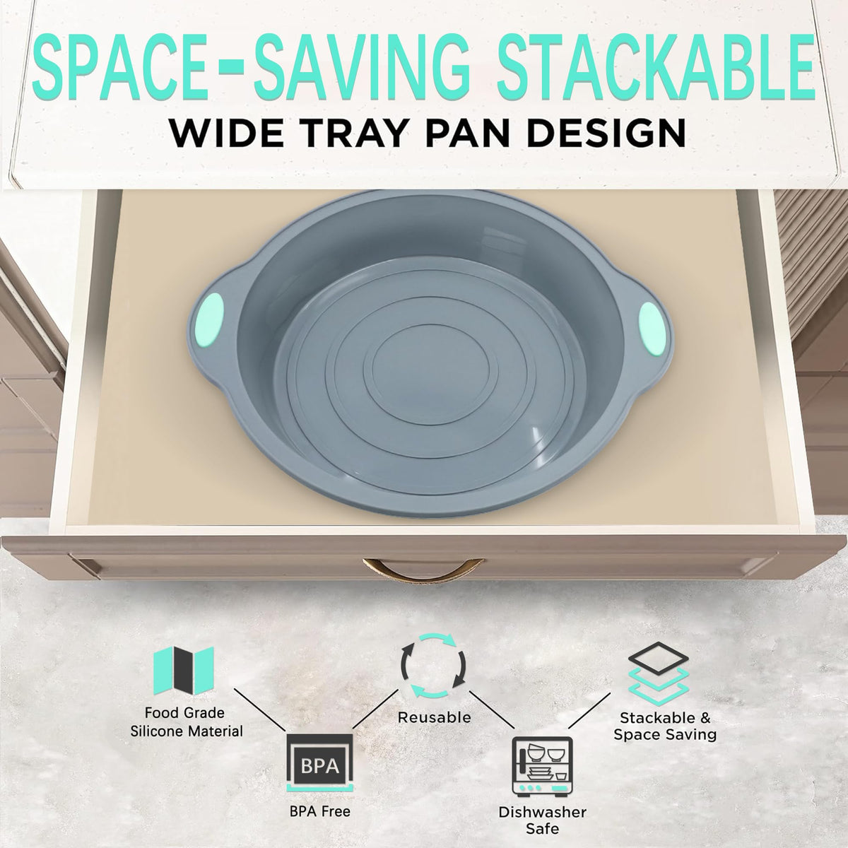 To encounter 9 Inch Silicone Round Cake Pans with Metal Frame, 2 Pack 🍁 All In One Marketplace Canada