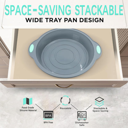 To encounter 9 Inch Silicone Round Cake Pans with Metal Frame, 2 Pack 🍁 All In One Marketplace Canada