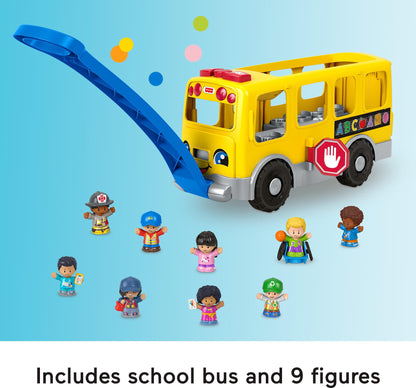 Fisher-Price Little People Toddler Toy Big Yellow School Bus & Community Heroes Set, Musical Pull-Along Vehicle & Figures for Kids Ages 1+ Years - Available at All In One Marketplace Canada