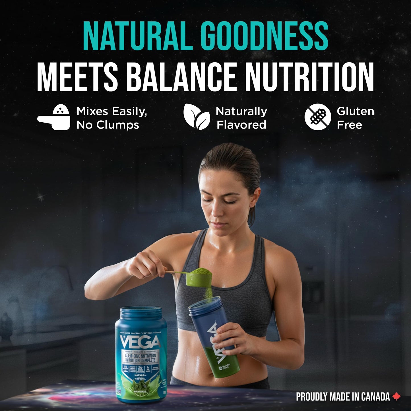 Vega Premium All-in-One Nutrition Protein Powder – 20g Plant-Based Vegan Protein, Vitamins & Probiotics, Natural, 862g (22 Servings) 🍁 All In One Marketplace Canada