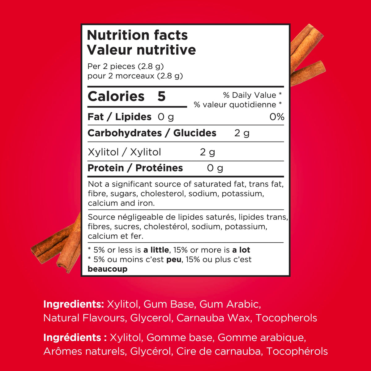 PUR Gum, Cinnamon, Xylitol Gum, No Artificial flavour, 330 Count (6x55)