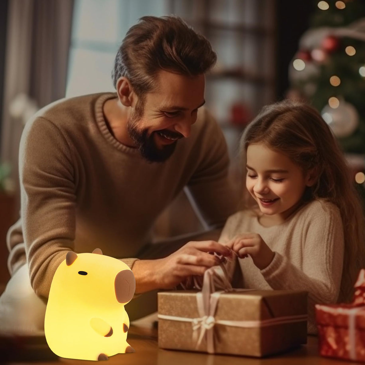 YuanDian Capybara Night Light - Adorable Gift for Women, Teen. Decorate Bedroom with Cute Silicone Capybara Nightlights Christmas for Girls and Boys 🍁 All In One Marketplace Canada