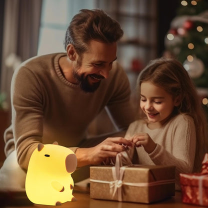 YuanDian Capybara Night Light - Adorable Gift for Women, Teen. Decorate Bedroom with Cute Silicone Capybara Nightlights Christmas for Girls and Boys 🍁 All In One Marketplace Canada