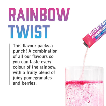 BioSteel Zero Sugar Sports Hydration Mix Variety Pack - Mixed Berry, Rainbow Twist & Blue Raspberry, 30 Packets