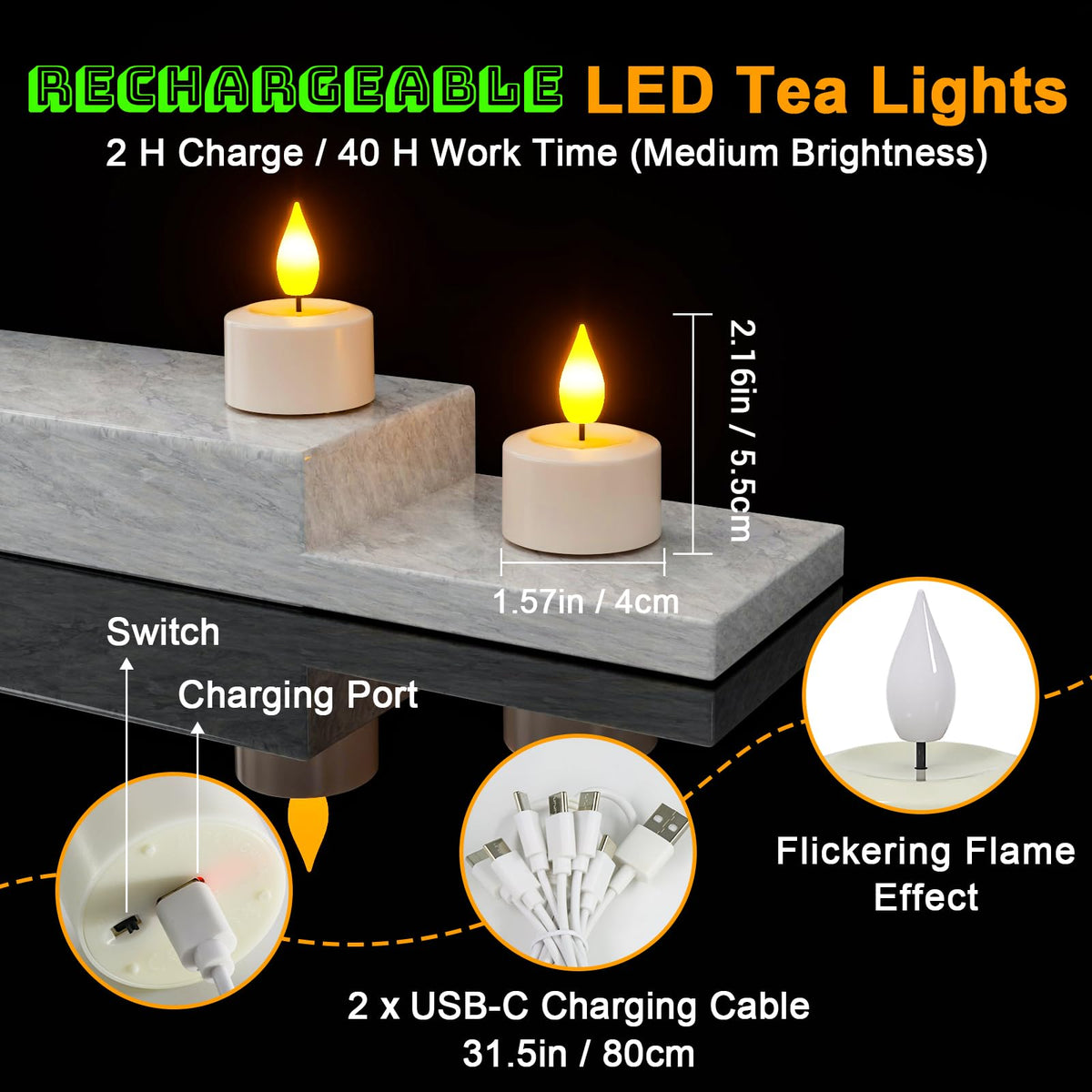 PChero Rechargeable Tea Lights with Remote & Timer, 1.5”D 🍁 All In One Marketplace Canada