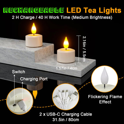 PChero Rechargeable Tea Lights with Remote & Timer, 1.5”D 🍁 All In One Marketplace Canada