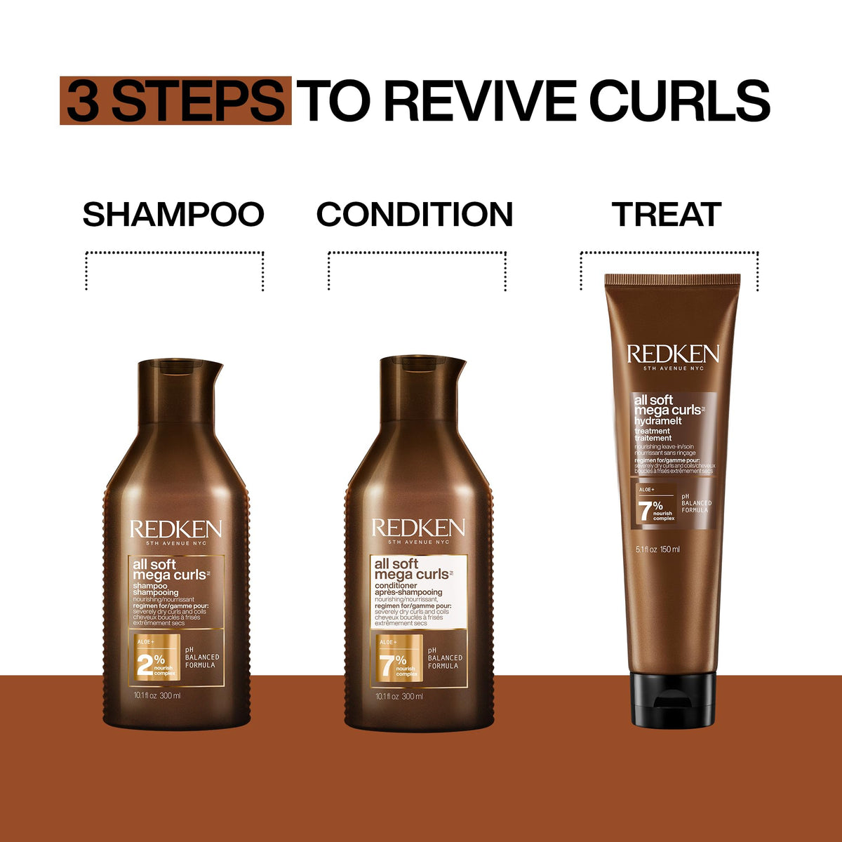 Shampooing Redken All Soft Mega Curls pour cheveux secs et bouclés, 300 mL