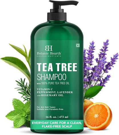 Botanic Hearth Tea Tree Shampoo for Dry & Itchy Scalp, Soothing & Hydrating Cleanser with Natural Tea Tree Oil, Sulfate & Paraben Free, For Men & Women, 16 fl oz - Available at All In One Marketplace Canada