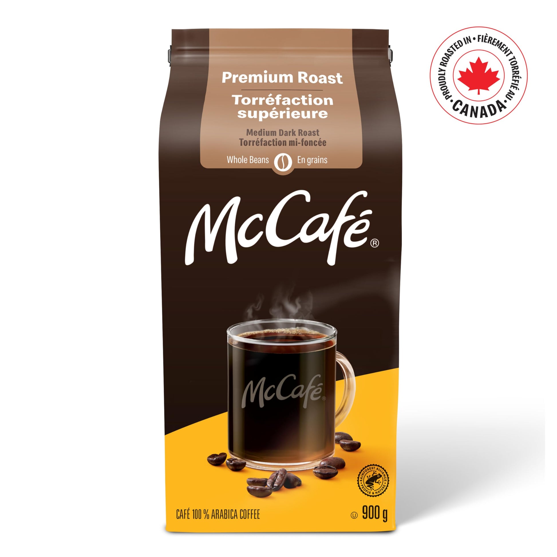 McCafe Medium Dark Roast Whole Bean Coffee, 900g