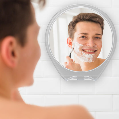 HONEYBULL Fogless Shower Mirror with Suction Mount & Swivel – Anti-Fog Acrylic Bathroom Mirror for Shaving – Built-in Razor Holder, Easy Install, Home Shower Accessory (White) - Available at All In One Marketplace Canada