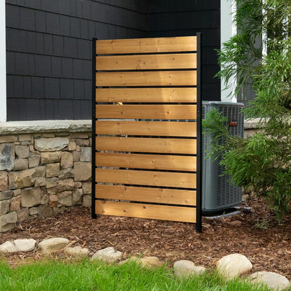 5ft H x 3.2ft W (1 Panel) No Dig Enclo Concord Cedar Wood Privacy Screen, Great to Hide Trash Cans, Decorative Patio Privacy Screen, Outdoor Fence, Air Conditioner Fence, EC18022 Enclo Privacy Screens