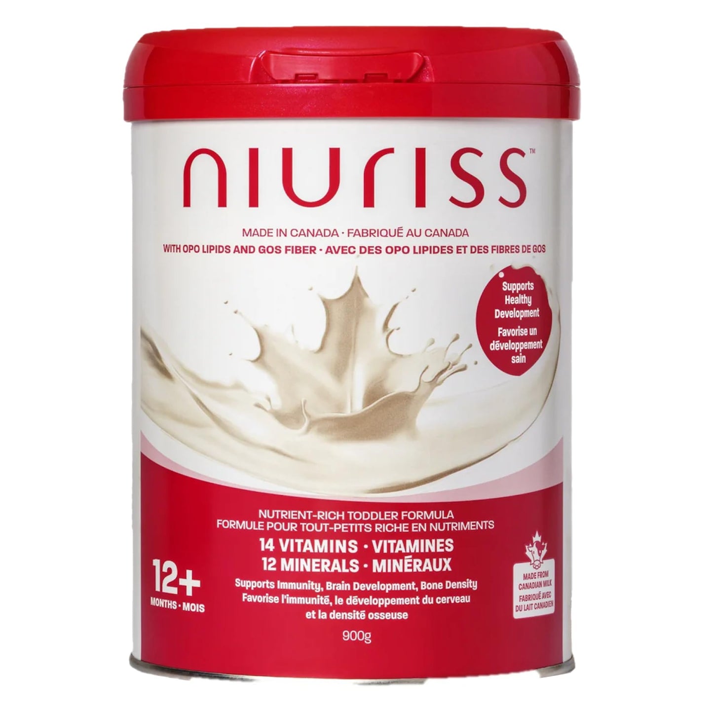 NIURISS Toddler Formula - 27 Micronutrients, OPO Lipids & GOS Fiber, Canadian Milk, Kosher & Halal Certified - 900g (12-36 months)