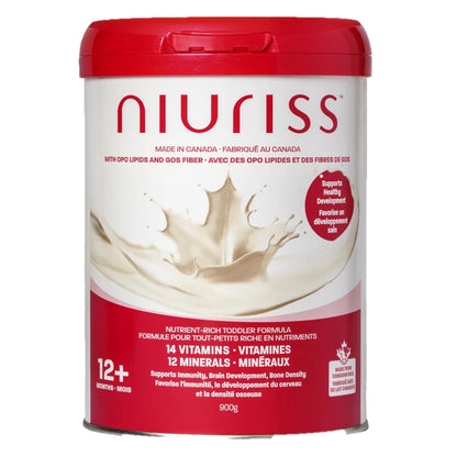 NIURISS Toddler Formula - 27 Micronutrients, OPO Lipids & GOS Fiber, Canadian Milk, Kosher & Halal Certified - 900g (12-36 months)