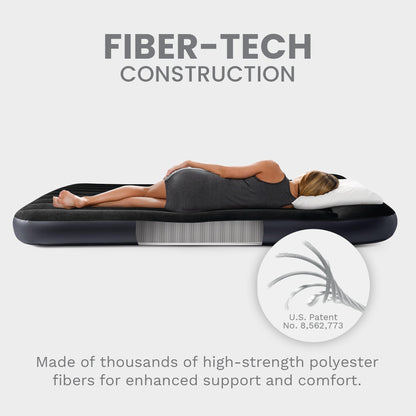 INTEX 64147ED Dura-Beam Standard Pillow Rest Air Mattress: Fiber-Tech – Full Size – Built-in Electric Pump – 10in Bed Height – 600lb Weight Capacity 🍁 All In One Marketplace Canada