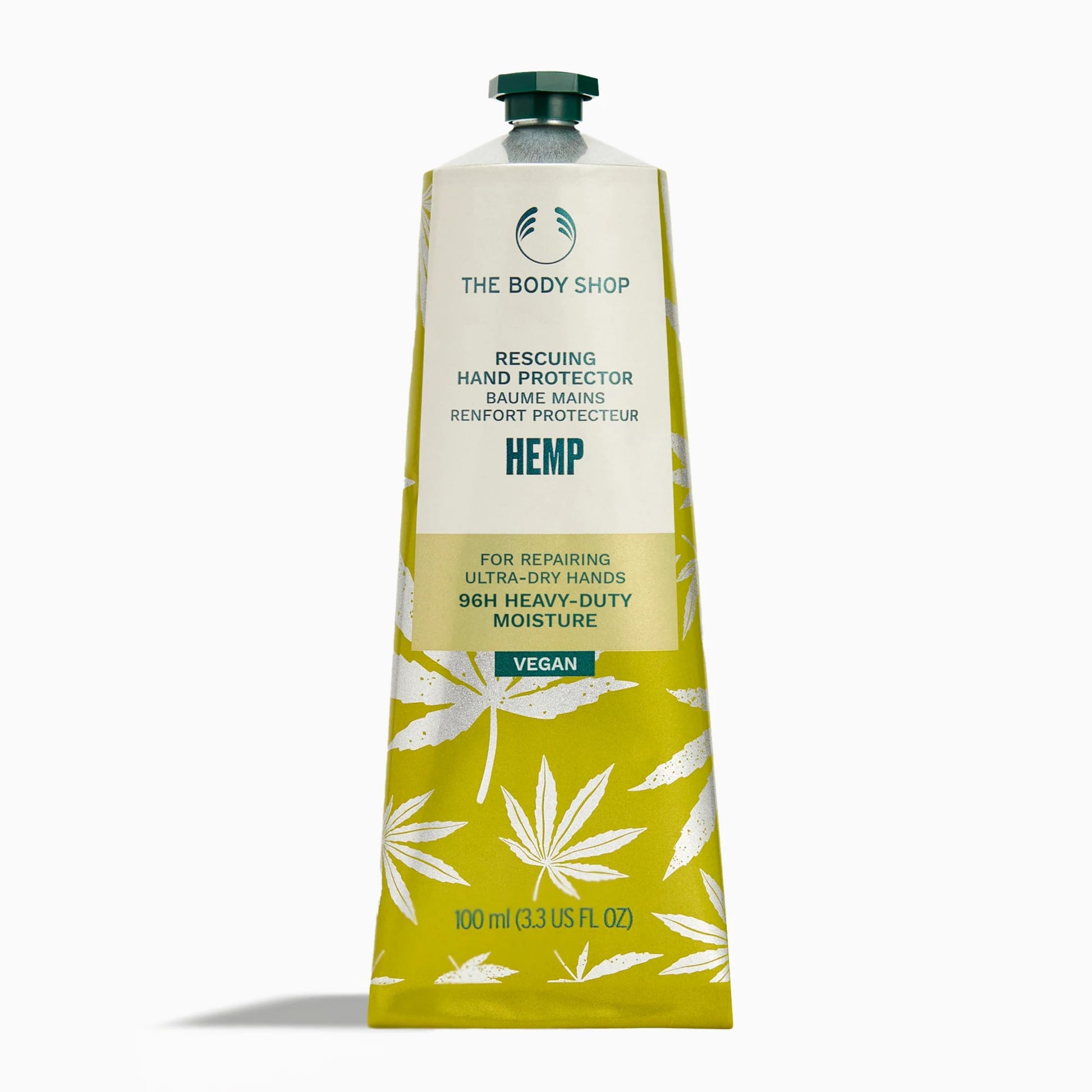 The Body Shop Hemp Hand Protector 100ml, Hard-Working Hand Cream for Very Dry, Cracked Hands, Non-Greasy 96-Hour Moisture with Community Fair Trade Hemp Seed Oil, Fast-Absorbing for Working Hands - Available at All In One Marketplace Canada