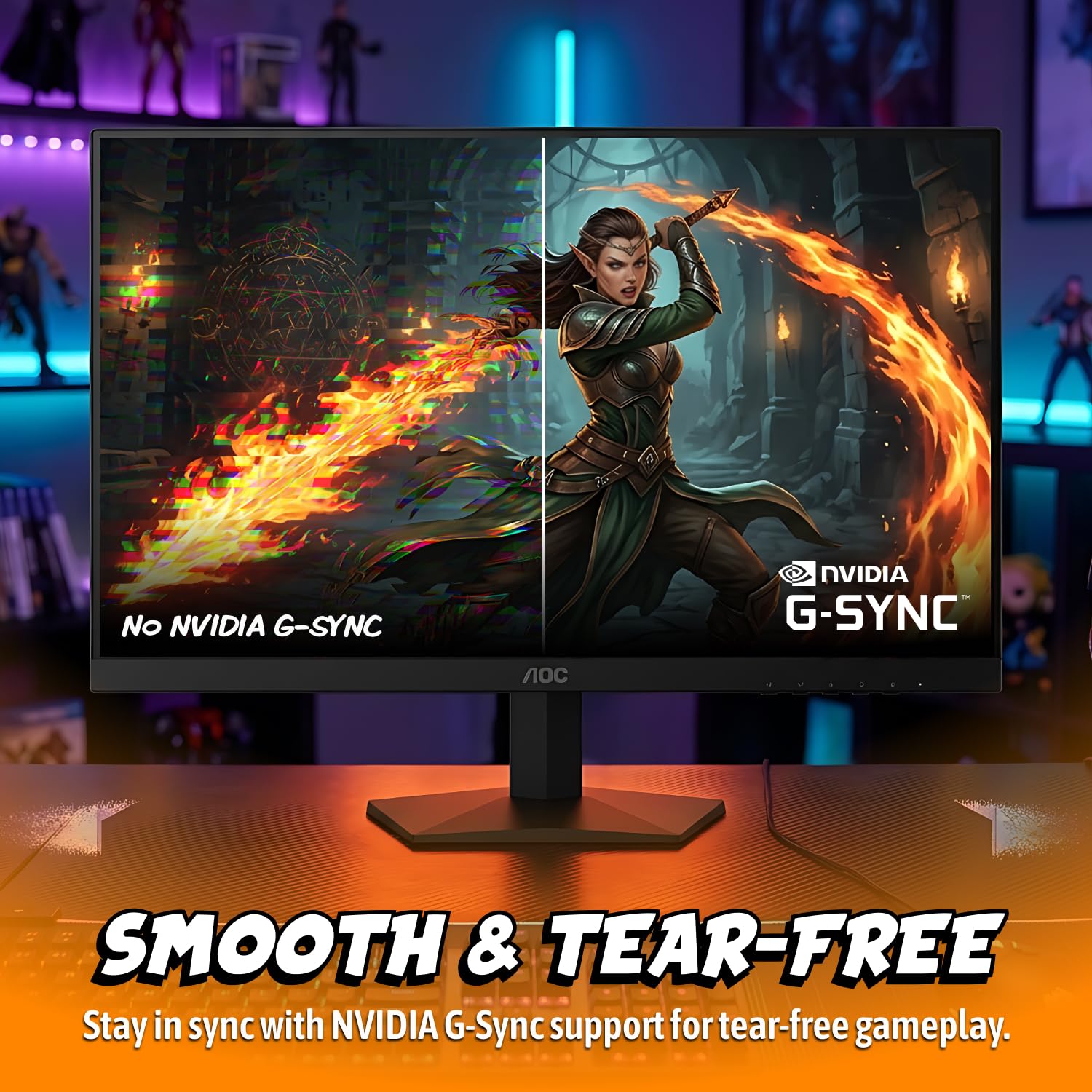 AOC 27 Inch QHD Gaming Monitor 240Hz 0.3ms IPS, 2560x1440, G-Sync Compatible, HDR Ready, DisplayPort 1.4 HDMI 2.0, VESA Mount, 3-Year Zero-Bright-Dot, Q27G41ZE AOC