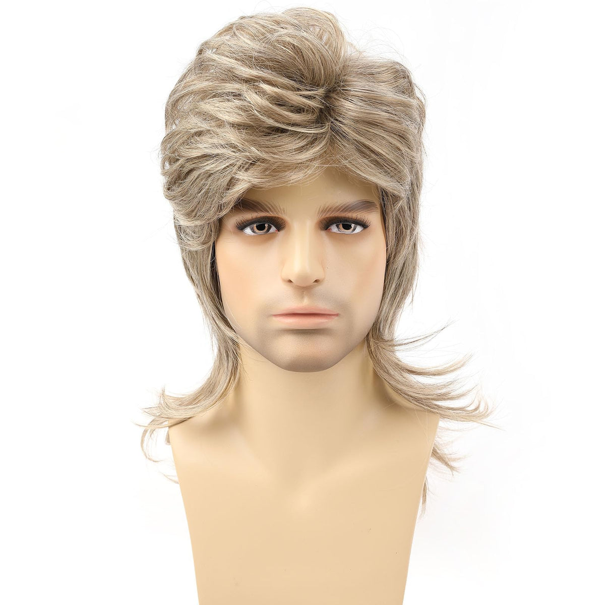 Wigs for Men 80s Costumes Fancy Party Accessory Cosplay Wig Men's wig punk heavy metal shawl curly hair holiday wig (Blonde) 🍁 All In One Marketplace Canada