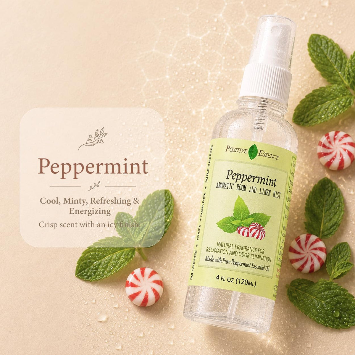 Peppermint Room Spray & Linen Spray with Essential Oil, 120 mL 🍁 All In One Marketplace Canada