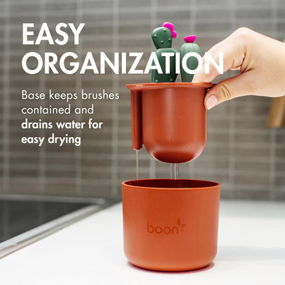 Boon Cacti Bottle Cleaning Brush Set, Terracotta , 4 Piece Set 🍁 All In One Marketplace Canada