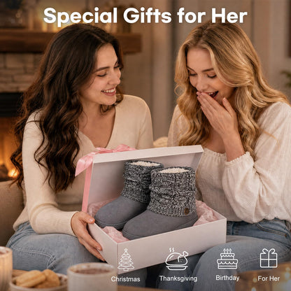 FamilyFairy Women's Bootie Slippers Warm Winter Boots Dark Grey, 7-8 🍁 All In One Marketplace Canada