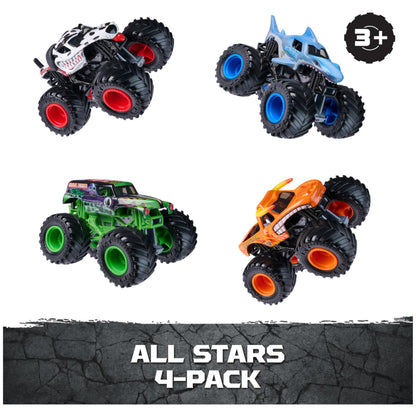 Monster Jam All Stars Monster Trucks, 1:64 Scale Die-Cast Vehicles 4-Pack Monster Jam