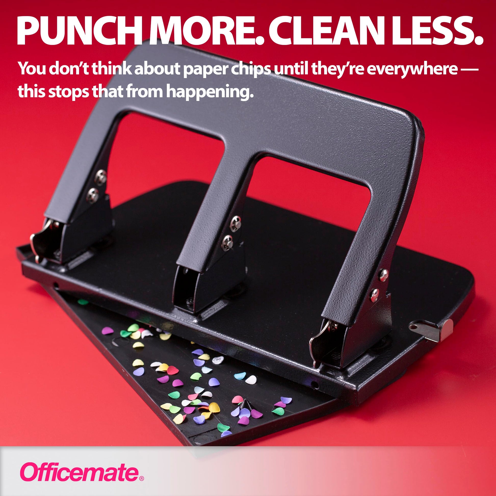 Officemate Medium Duty 3 Hole Punch with Ergonomic Handle, 30 Sheet Capacity, Black (90088) Officemate OIC
