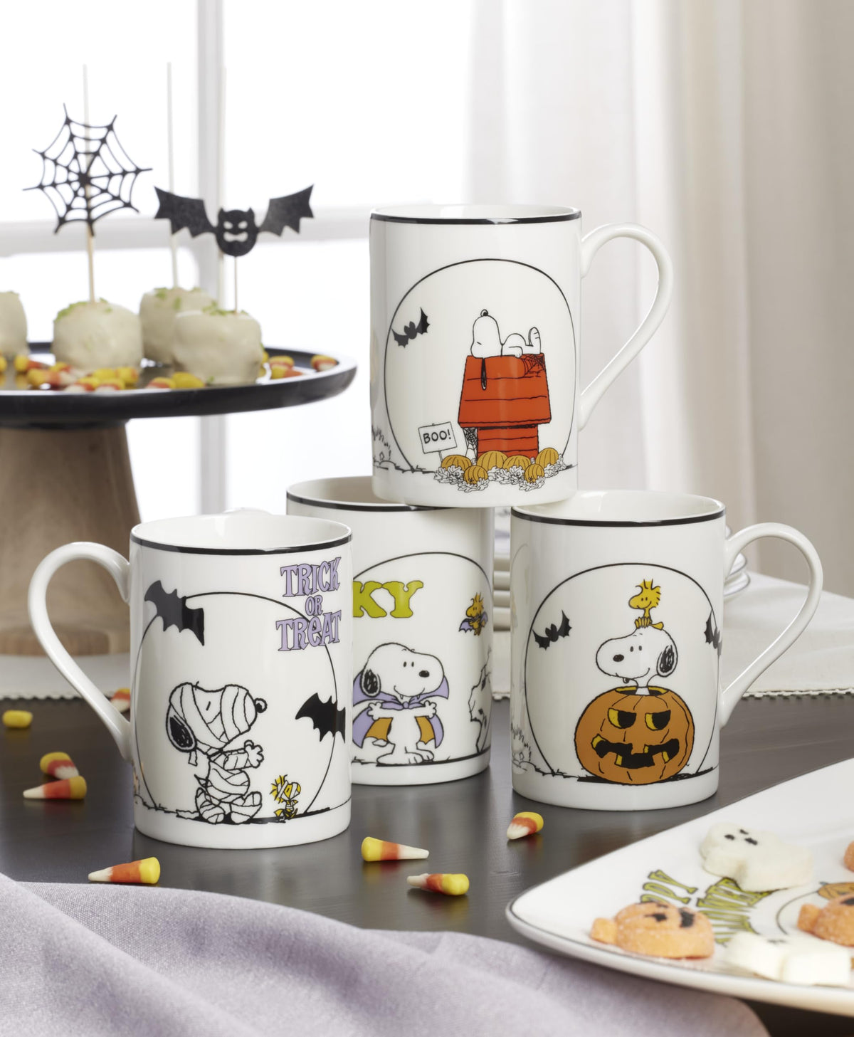 Lenox The Great Pumpkin Halloween Porcelain Mug Set for 4