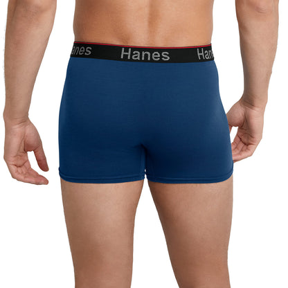Hanes Total Support Pouch Men's Trunks, Anti-Chaffing, Moisture-Wicking Underwear Odor Control, Pack of 3, Assorted, Medium