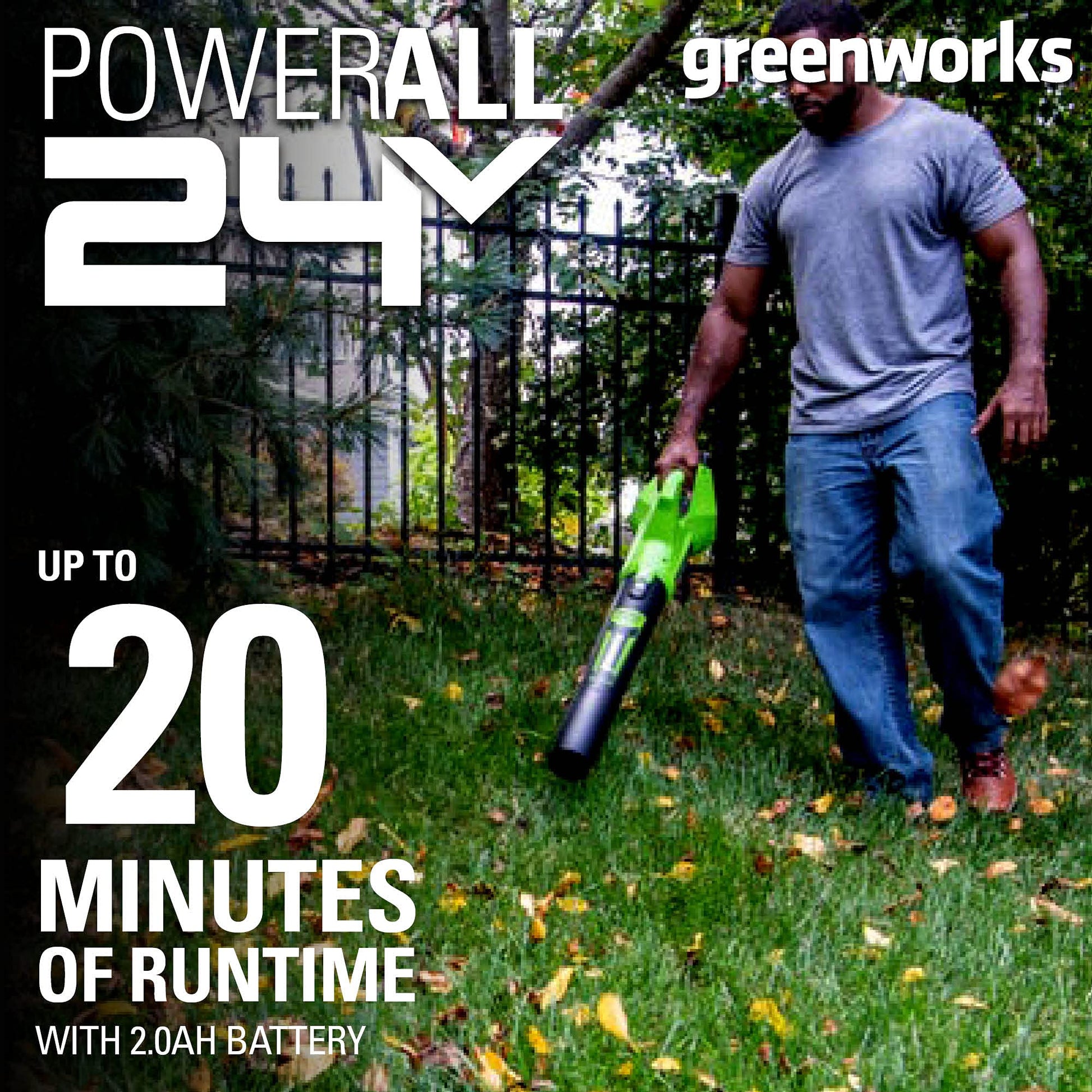 Greenworks 24V 12" Cordless String Trimmer and Blower Combo Kit, 2Ah USB Battery and Charger Included Greenworks