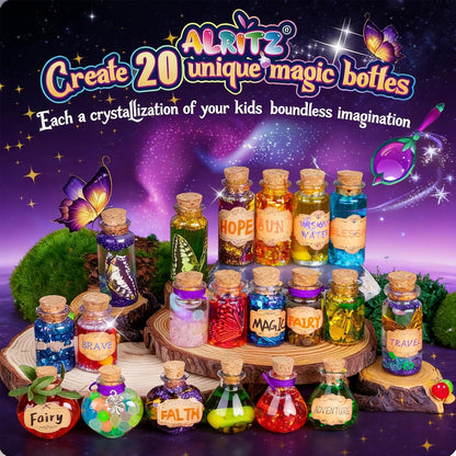 Alritz Fairy Potions Kit, Magic Mix Kit 20 Bottles, Decorations Ornaments Garden Crafts Birthday Gifts Toys for Girls 6 7 8 9 10 Years Old Families Party Outdoor Indoor - Available at All In One Marketplace Canada