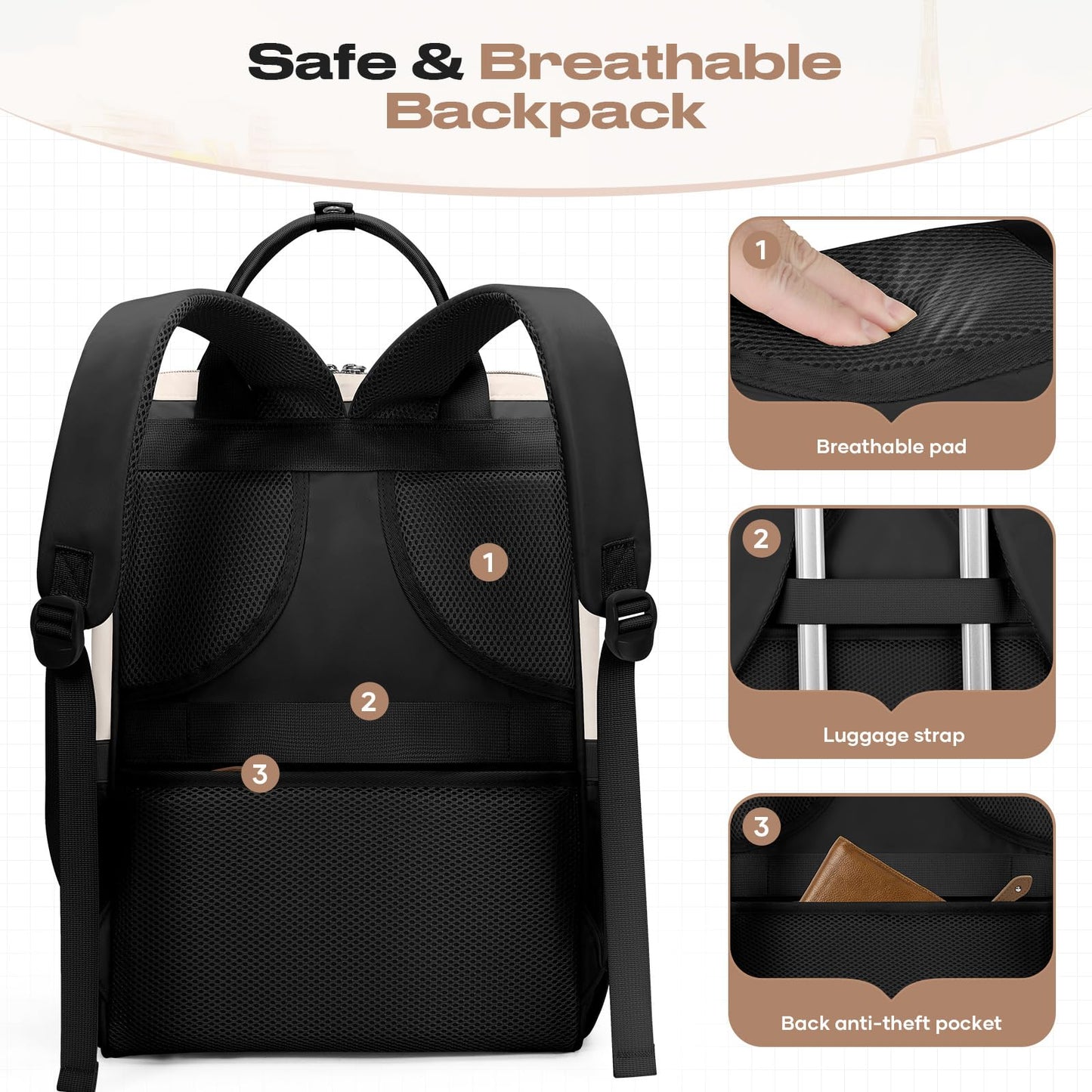 Maelstrom 15.6-17.3" Laptop Backpack with Lunch Box, Work Bag for Women Men