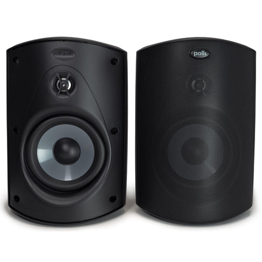 Polk Audio Atrium 6 Outdoor All-Weather Speakers with Bass Reflex Enclosure (Pair, Black), Broad Sound Coverage, Speed-Lock Mounting System Polk Audio
