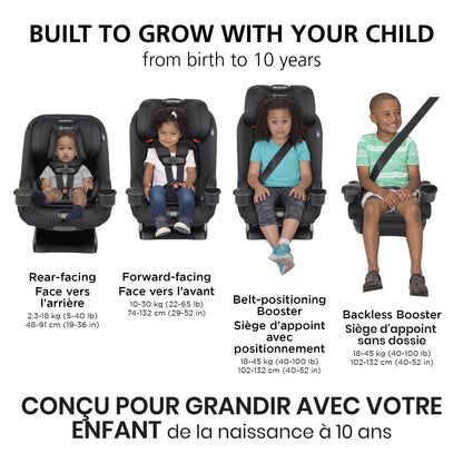 Safety 1st EverSlim 4-in-1 Convertible All-in-One Car Seat, infant to toddler, rear and forward facing, booster mode, backless booster, Fits 3 across, Washable seat, Birth to 10 years, Hexagon Horizon - Available at All In One Marketplace Canada