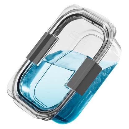 Rubbermaid 10-Piece Brilliance Food Storage Containers with Lids for Lunch, Meal Prep, and Leftovers, Dishwasher Safe, 3.2-Cup, Clear/Grey