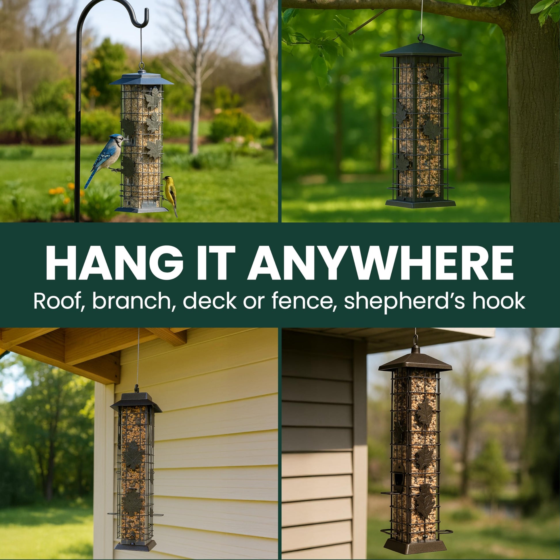 Perky-Pet 336-1SR Squirrel-Be-Gone Bird Feeder, 2LB Squirrel Proof Outdoor Wild Bird Feeder with Weight-Activated Perches